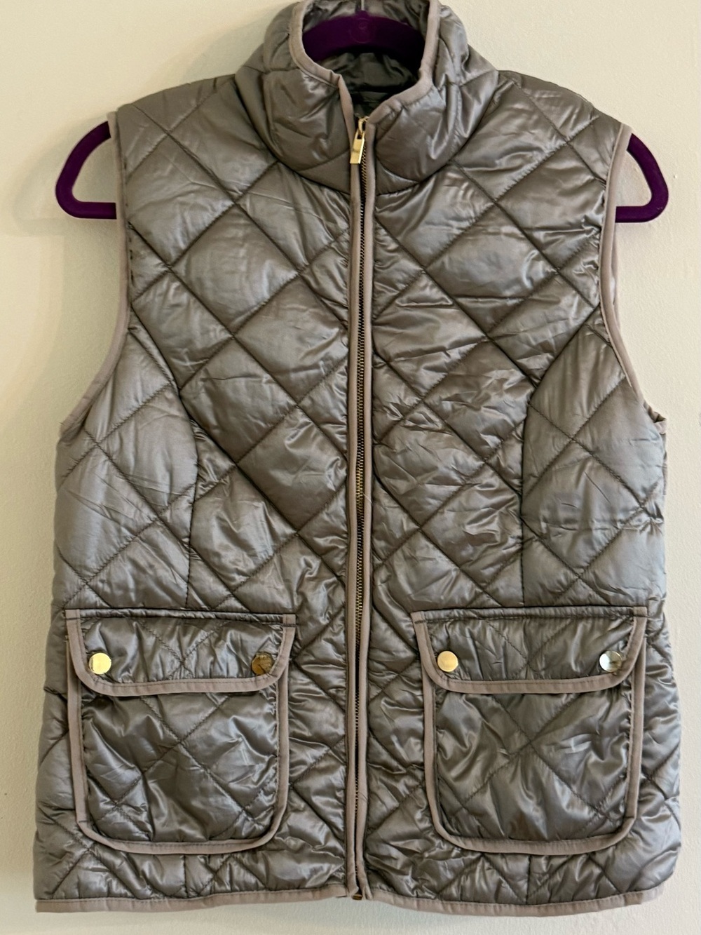 NWOT-Workshop Republic Clothing Neutral Taupe Quilted Vest -M
